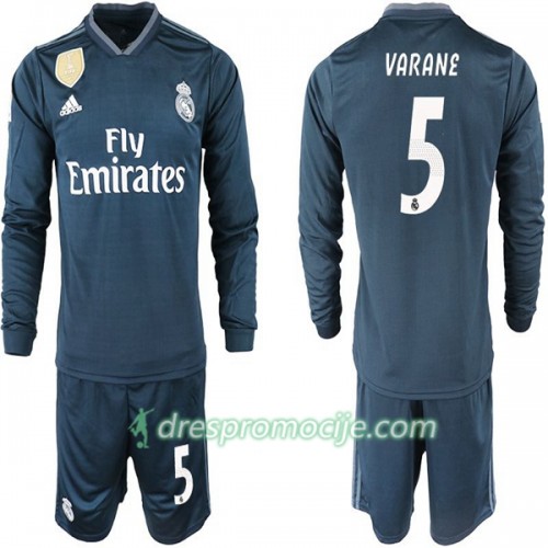 Real Madrid Dres VARANE 5 Dječji Gostujući 2018/19 Dugim Rukavima Real Madrid Dres VARANE 5 Dječji Gostujući 2018/19 Dugim Rukavima